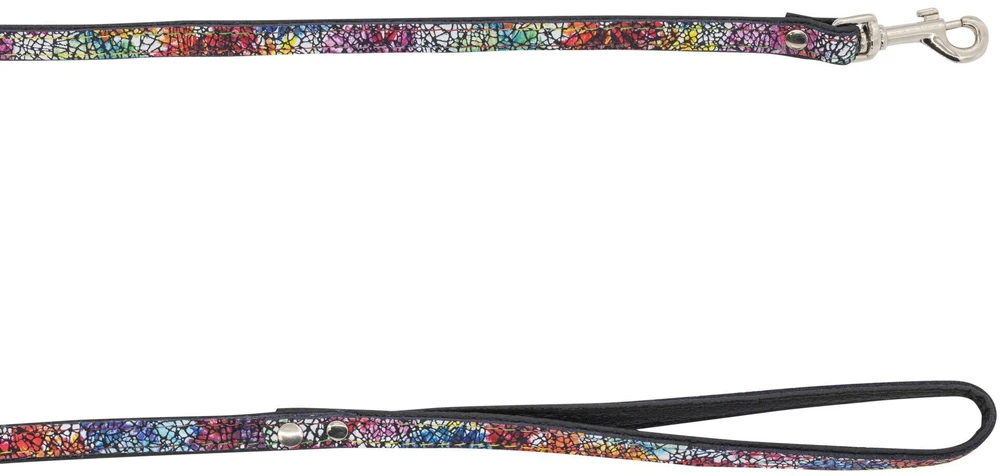 Barry King Šuns pavadėlis odinis Gėlės, XS-S, 12mm/120cm