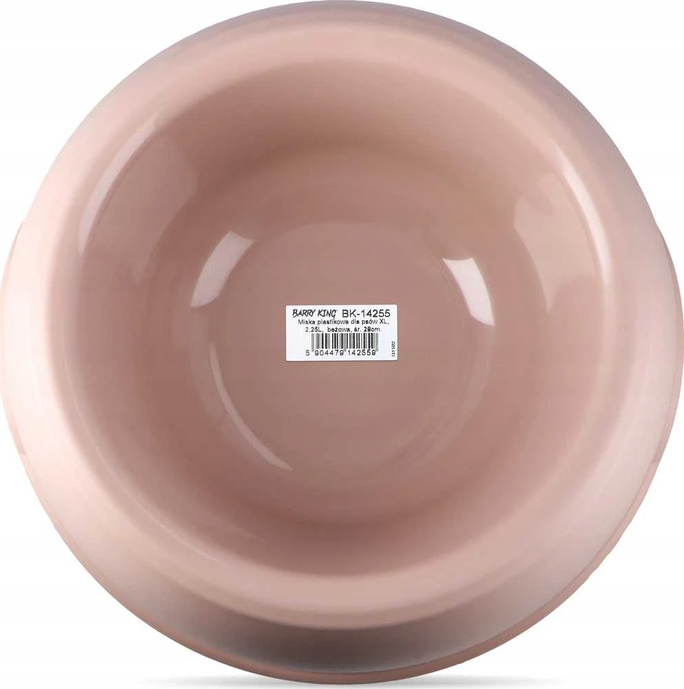 Barry King dubenėlis plastikinis dla psów XL, 2,25L, smėlio sp., śr. 29cm,