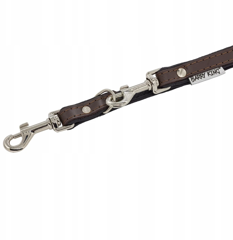 Barry King Reguliuojamas odinis antkaklis šuniui, ruda/juoda, XS-S, 12mm/200cm