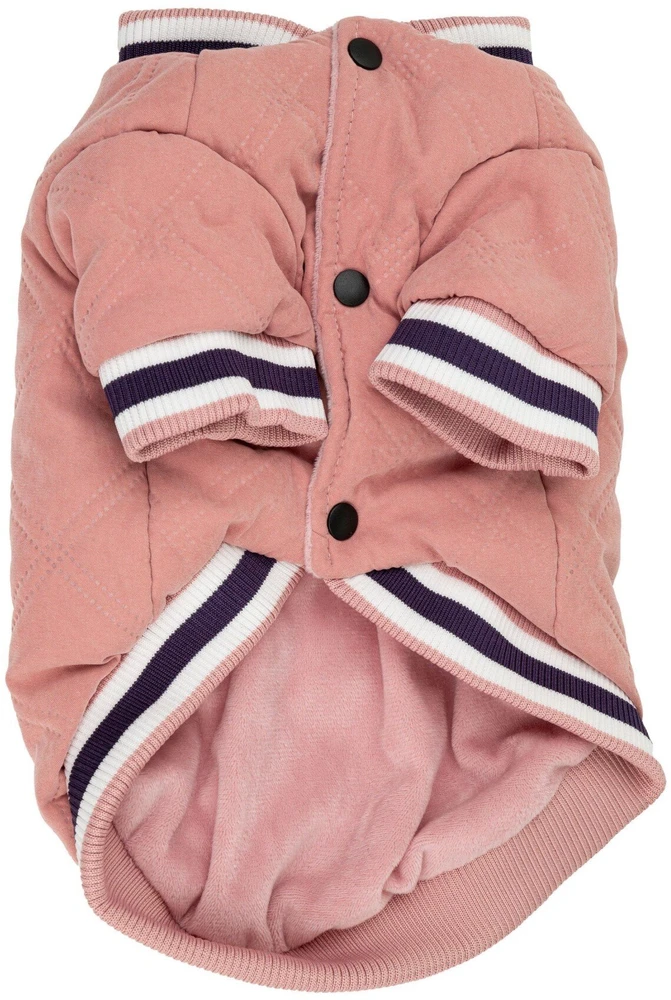 Rožinė dygsniuota Barry King striukė šuniui 4XL