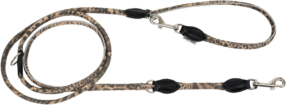 Barry King šuns pavadėlis, CHEETAH raštas, reguliuojamas apvalus 6 mm / 220 cm