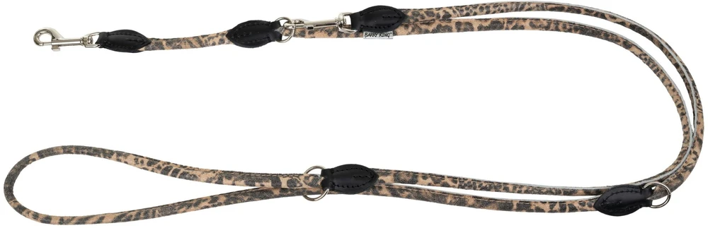 Barry King šuns pavadėlis, CHEETAH raštas, reguliuojamas apvalus 6 mm / 220 cm