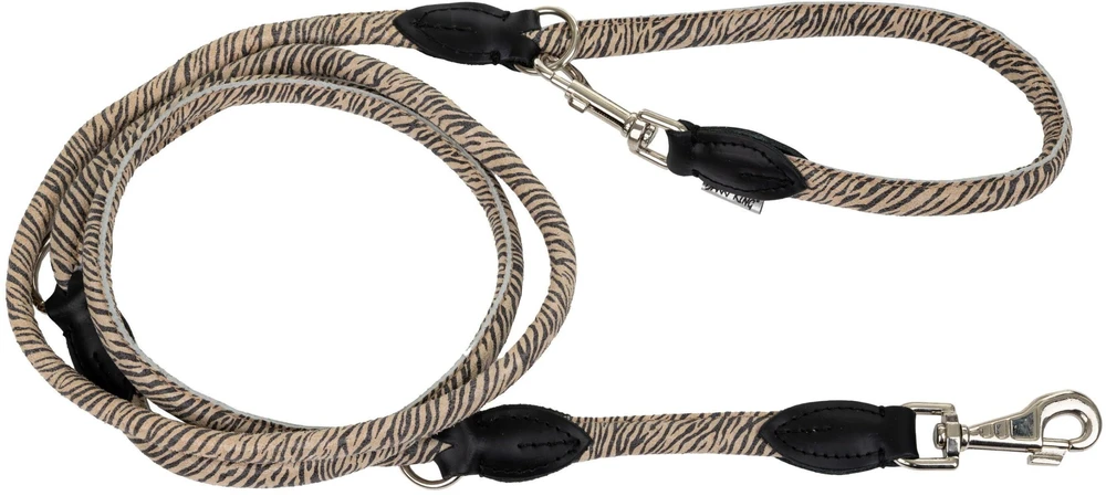 Barry King Šuns pavadėlis, raštas TIGER, reguliuojamas apvalus 8mm /220cm