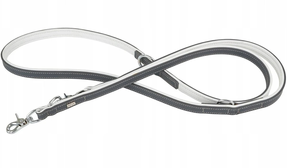 BarryKing Reguliuojamas odinis antsnukis šunims, juoda/juoda, M-L, 20mm/200cm