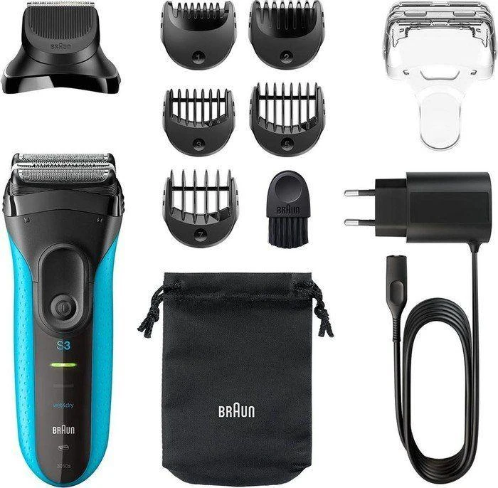 Barzdaskutė Braun Series 3 310BT Skustuvas Apkarpymo mašinėlė Juoda, Mėlyna