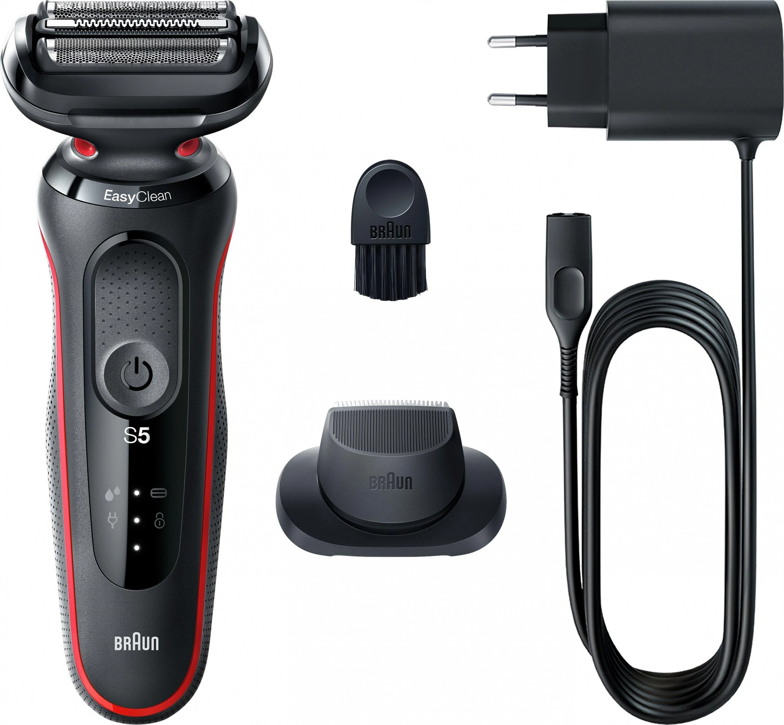Braun | Shaver | 51-R1200s | Operating time (max) 50 min | Wet & Dry | Juodas/Raudona