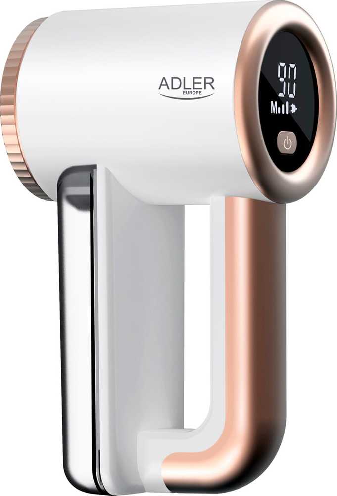 Adler | Pūkų valiklis | AD 9617 | Įkraunama baterija | 5 W | Baltas/Auksinis