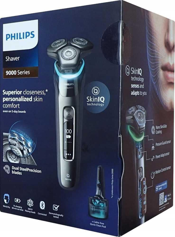 Barzdaskutė Philips Shaver series 9000 Drėgnojo ir sausojo skutimo skustuvas su „SkinIQ“ S9975/55