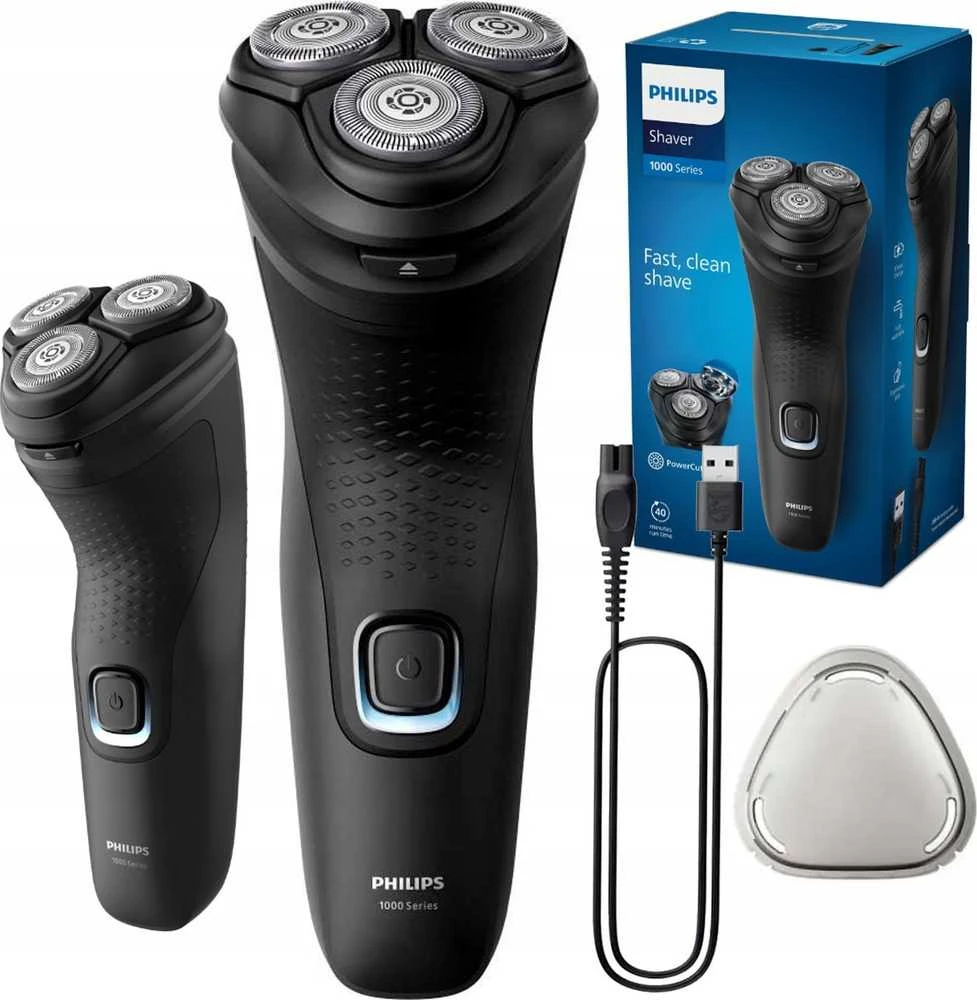 Philips elektrinis skustuvas | S1141/00 1000 serija | Veikimo laikas (maks.) 40 min | Drėgnas ir sausas | NiMH | Gilus Juodas