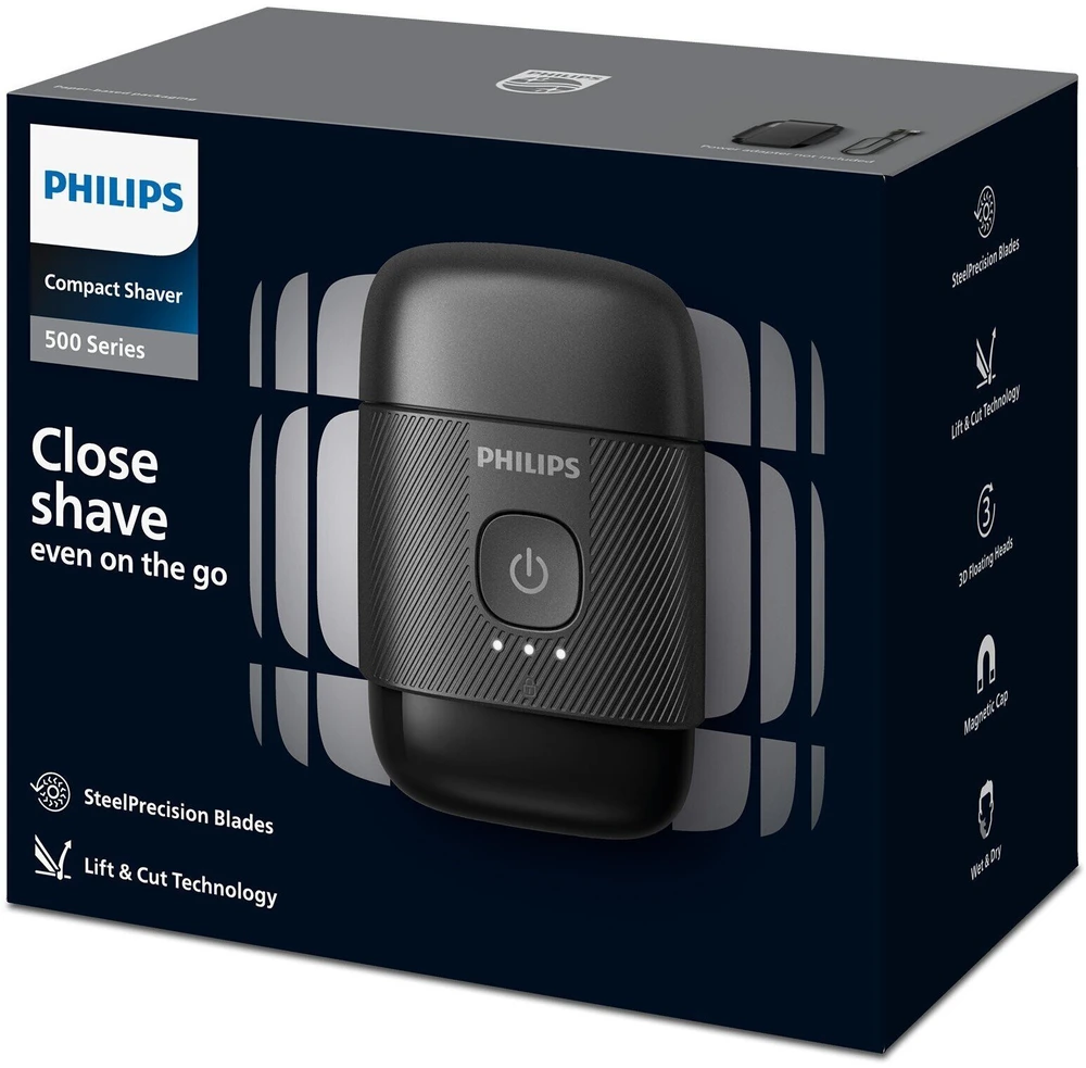 Barzdaskutė „Philips“ drėgno ir sauso skutimo elektrinis kompaktiškas skustuvas S591/05