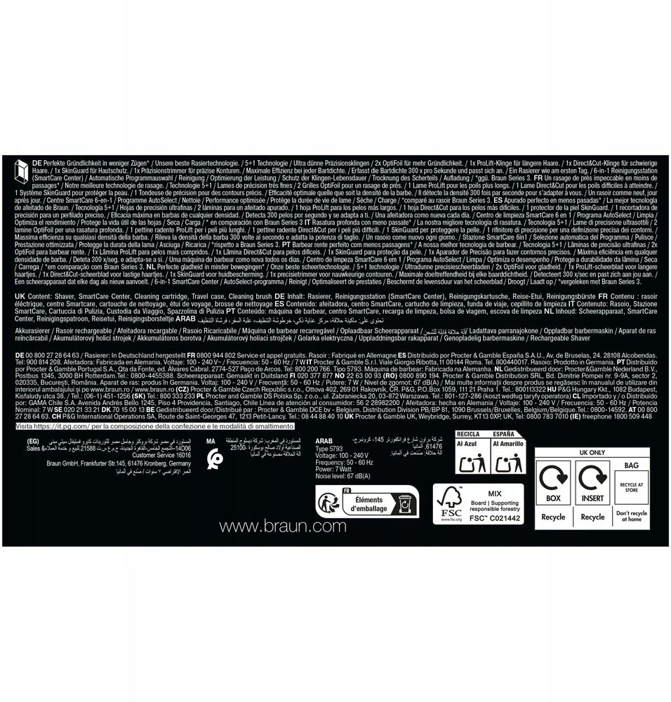 Braun 9667CC Barzdaskutė Series 9 PRO+ Clean&Charge / sidabrinis