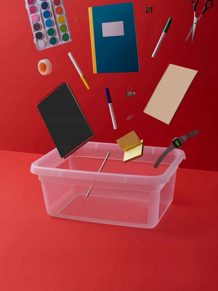 Orplast „Basestore“ indas su dangteliu ir spaustukais, 28x38x16 cm, 12,5 l rabarbarams