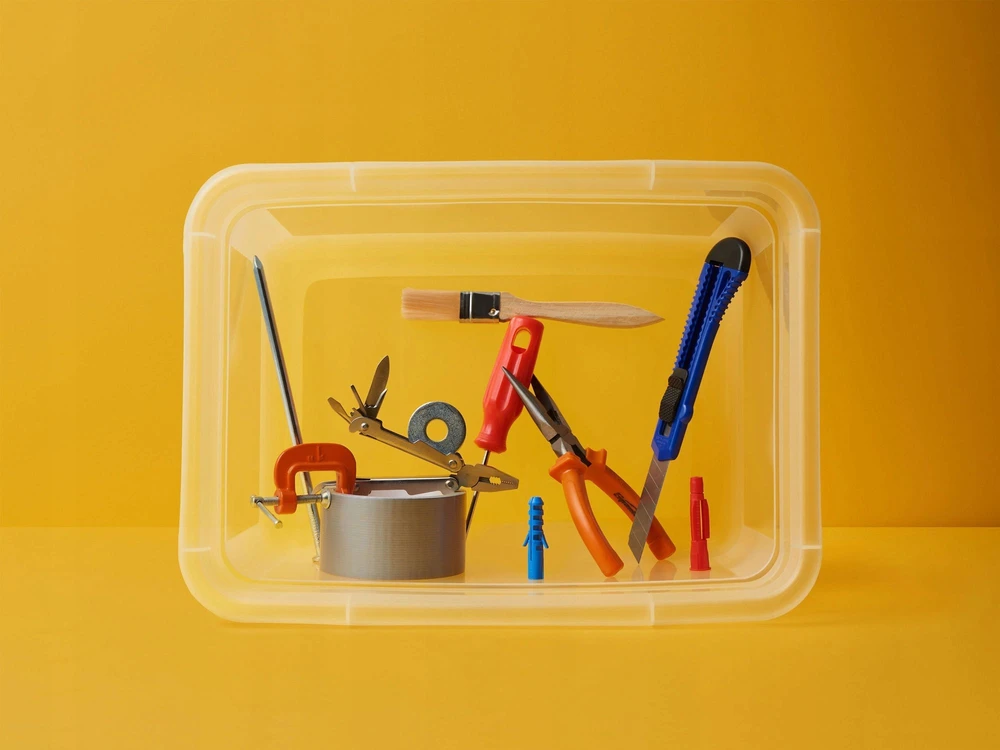 Orplast „Basestore“ anglies indas su dangteliu ir spaustukais, 14x19x9 cm, 1,5 l
