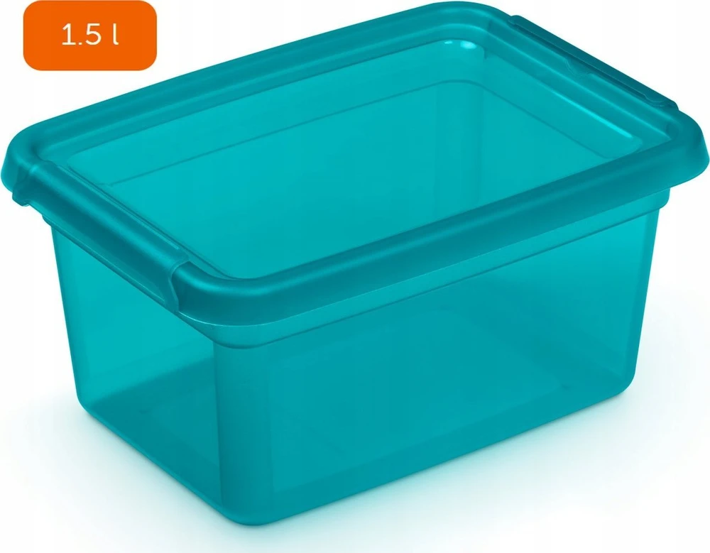 Orplast „Basestore“ anglies indas su dangteliu ir spaustukais, 14x19x9 cm, 1,5 l
