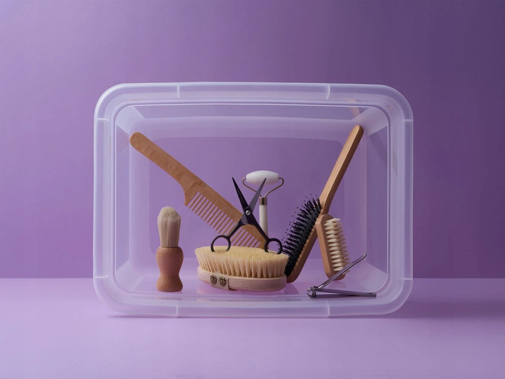 Orplast „Basestore“ anglies indas su dangteliu ir spaustukais, 14x19x9 cm, 1,5 l