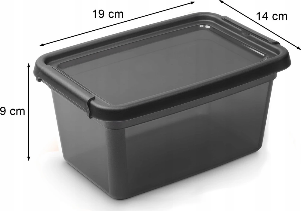Orplast „Basestore“ anglies indas su dangteliu ir spaustukais, 14x19x9 cm, 1,5 l
