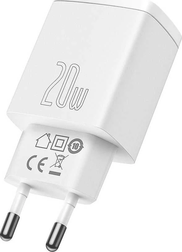 „Baseus“ kompaktiškas įkroviklis 1 x USB-A 1 x USB-C 3 A (6953156207240)