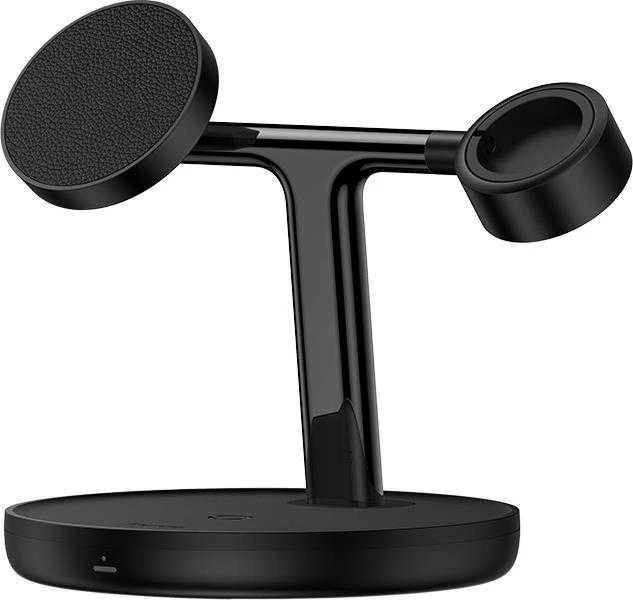 Baseus Belaidis magnetinis įkroviklis, stovas 20W trims Apple įrenginiams, juodas