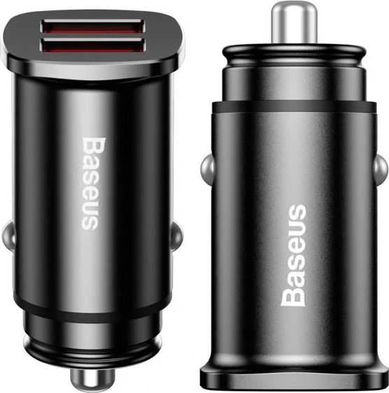 Baseus Square automobilinis įkroviklis 2xUSB QC3.0 5A 30W - Juodas