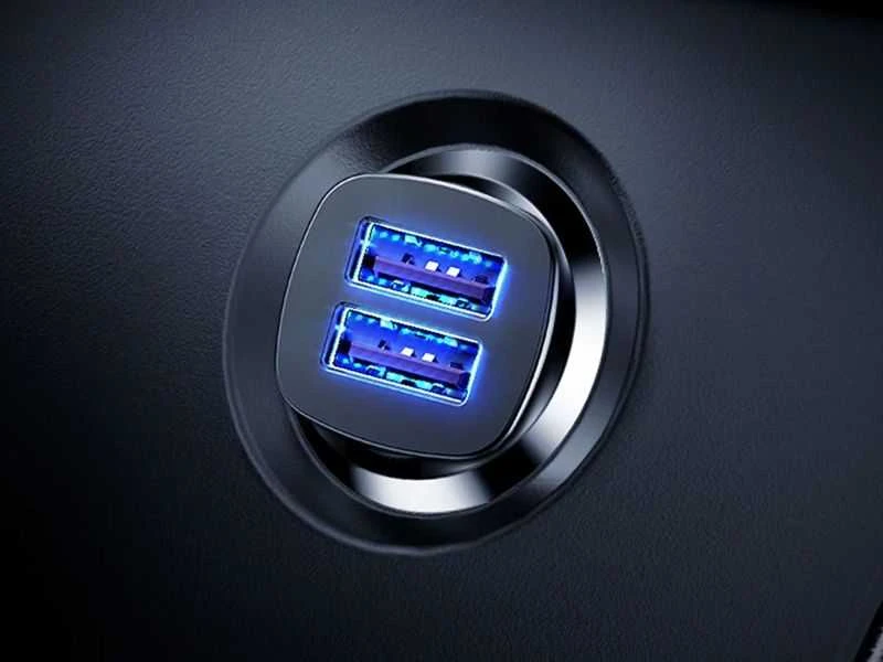 Baseus Square automobilinis įkroviklis 2xUSB QC3.0 5A 30W - Juodas