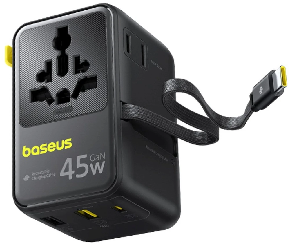 Baseus PicoGo AG11 Fast Universal 45W Travel Charger Cosmic juodos spalvos