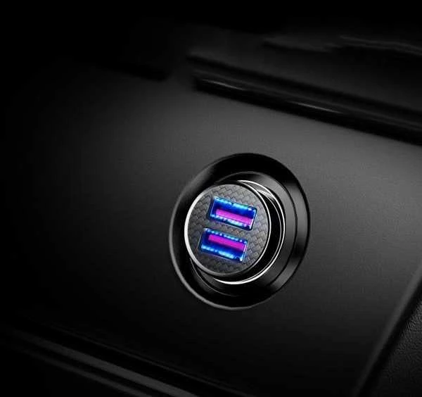 Baseus Circular automobilinis įkroviklis 2xUSB QC3.0 5A 30W - Juodas