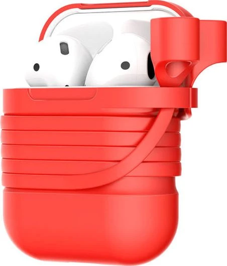 Baseus apsauginis dėklas, skirtas AirPods + dirželis raudonas
