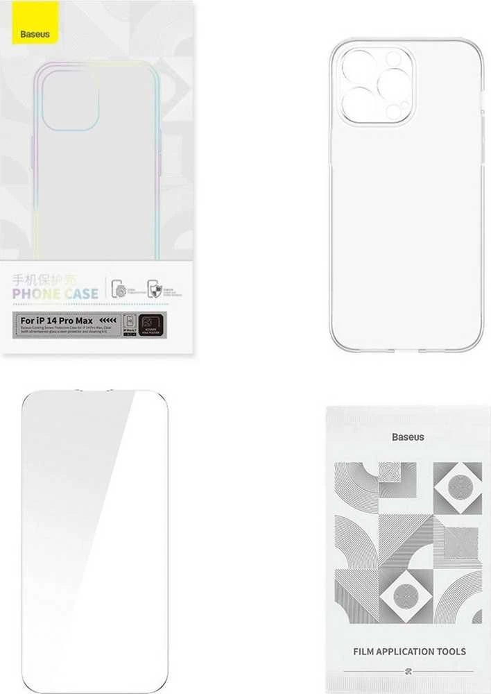 Skaidrus dėklas ir grūdintas stiklas Baseus Corning, skirtas iPhone 14 Pro Max