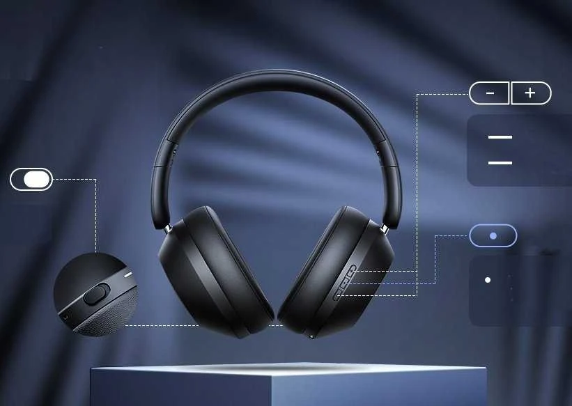 Baseus Belaidės Bluetooth 5.3 ausinės Bass 35 Max su mikrofonu, pilkos