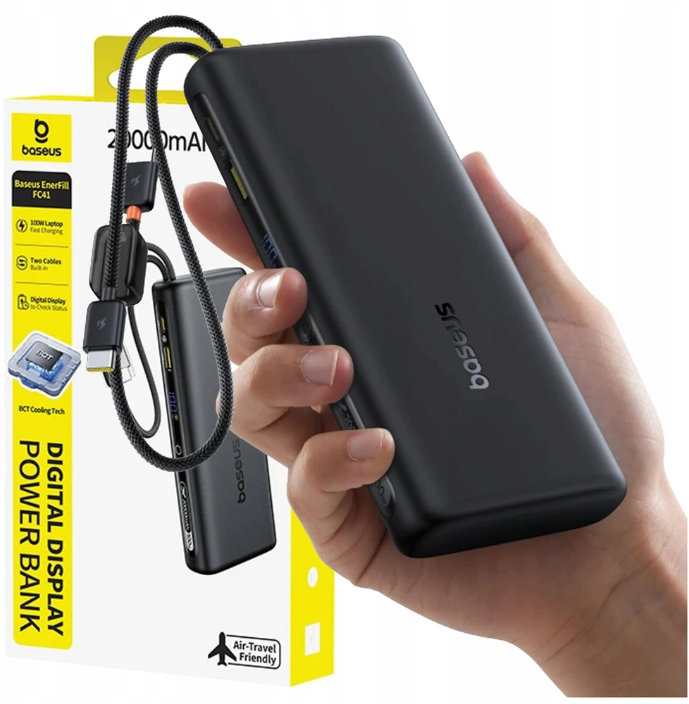 Baseus EnerFill FC41 20000 mAh USB-C 100W juoda