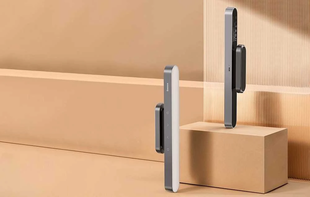 Baseus Magnetic Stepless lempa su jutikliniu skydeliu (pilka)