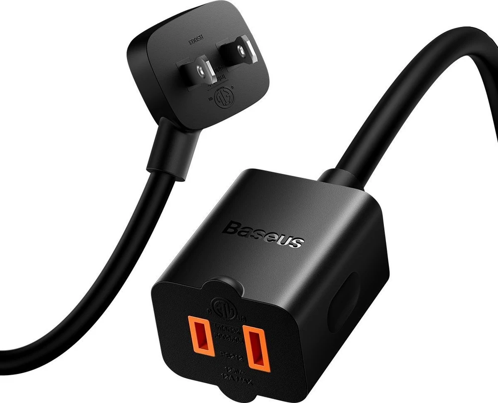 Baseus PowerCombo kabelis/przedłużacz su mini listwą zasilającą 1m juoda (adapter sieciowy EU i UK)(PSMN000301) (187753444)