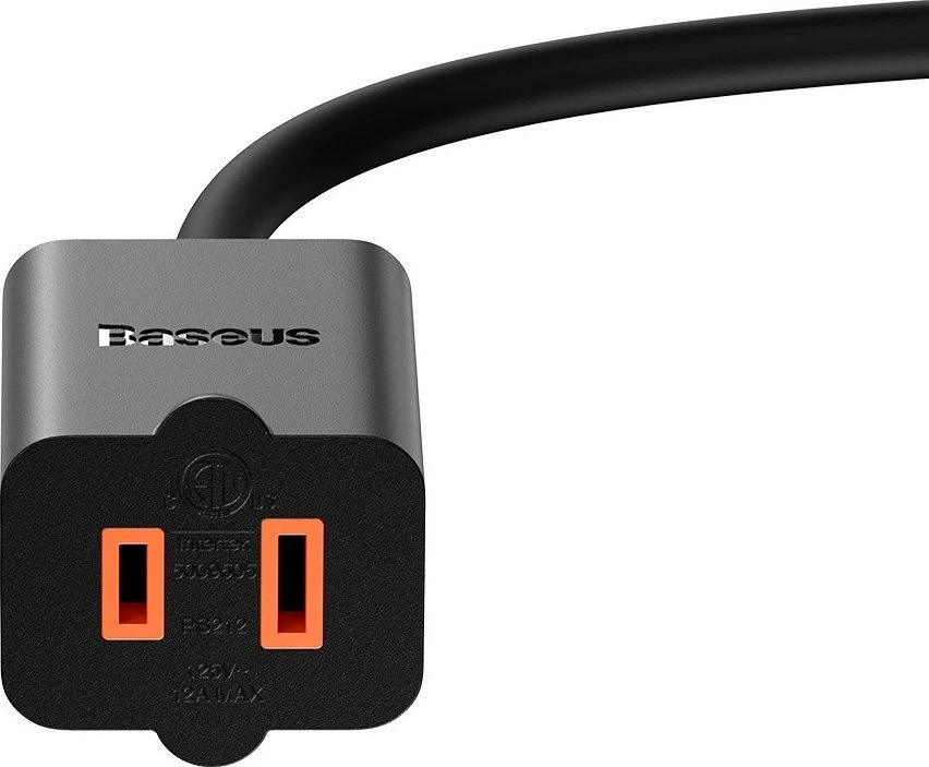 Baseus PowerCombo kabelis/przedłużacz su mini listwą zasilającą 1m juoda (adapter sieciowy EU i UK)(PSMN000301) (187753444)