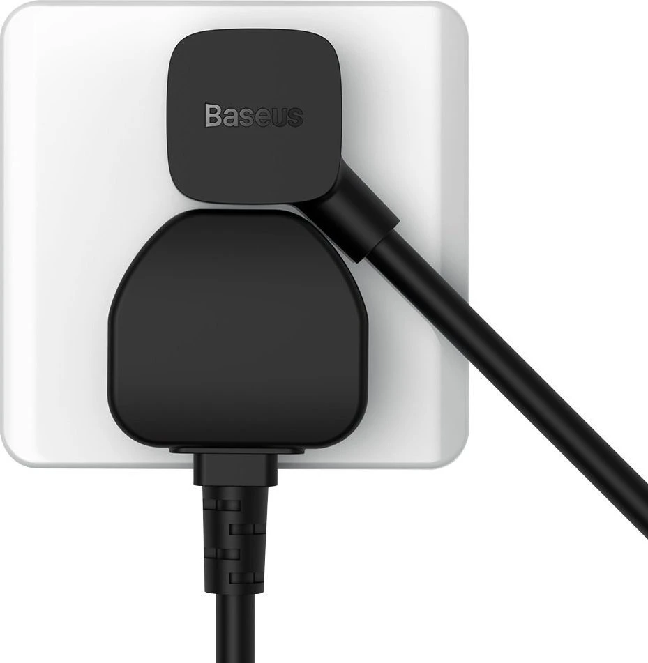 Baseus PowerCombo kabelis/przedłużacz su mini listwą zasilającą 1m juoda (adapter sieciowy EU i UK)(PSMN000301) (187753444)