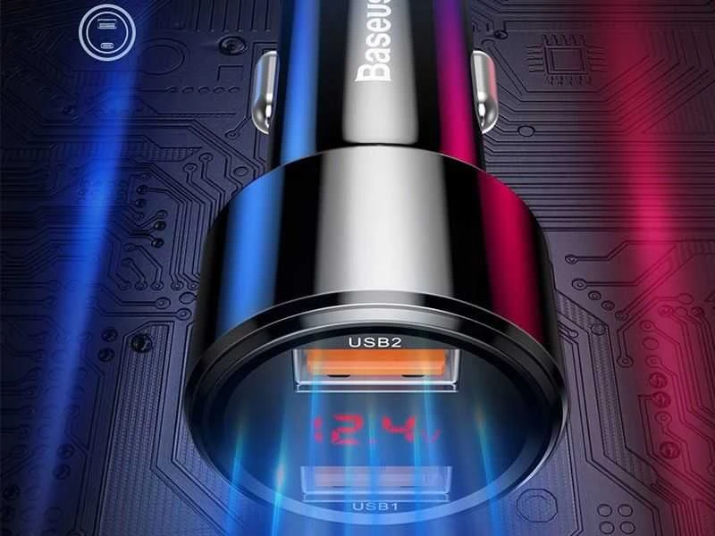 Baseus Magic automobilinis įkroviklis 2x USB QC 3.0 45W - Juodas