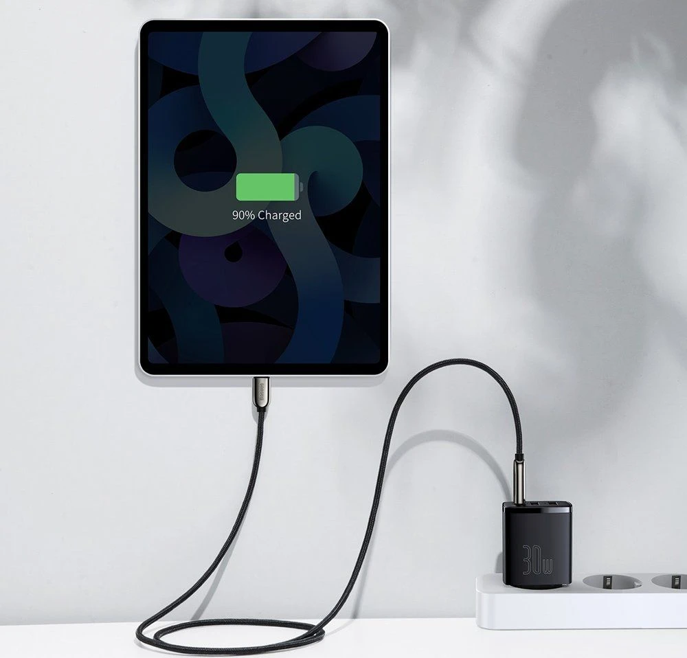 Baseus Sieninis įkroviklis 30W 2xUSB + USB-C QC3.0 PD3.0, juodas