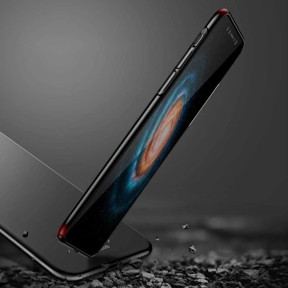 Baseus Dėklas iPhone X Baseus Thin Case itin plonas raudonas dangtelis