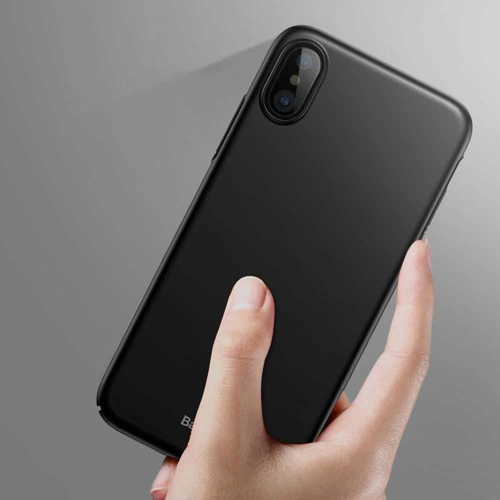 Baseus Dėklas iPhone X Baseus Thin Case itin plonas raudonas dangtelis