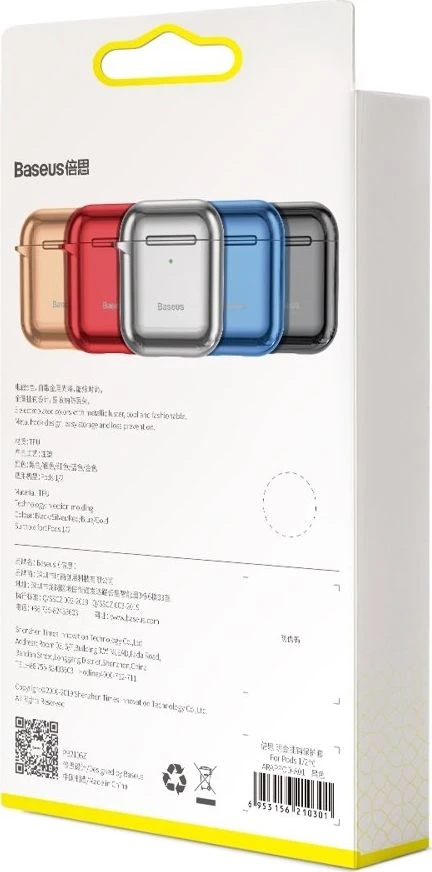 Baseus Shining kablys dėklas Apple AirPods - Raudonas