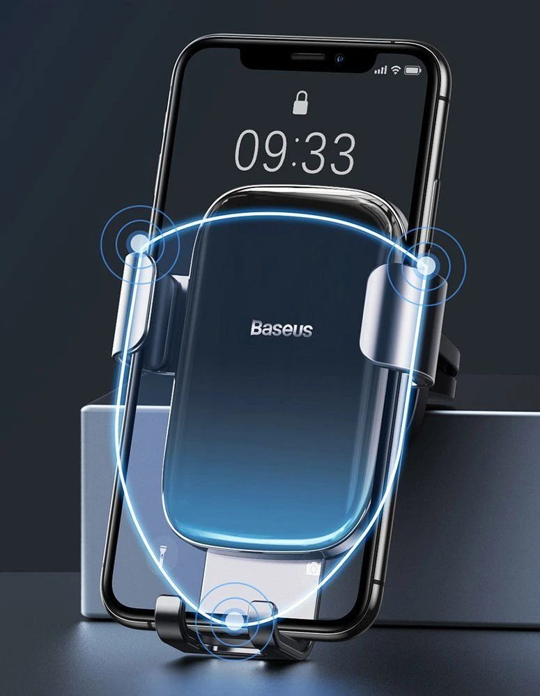 Baseus Glaze Gravity automobilinis telefono laikiklis į groteles - Juodas