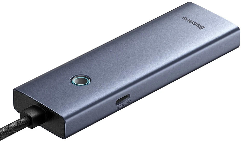 Hub Baseus UltraJoy Series Lite 4-Port 50cm (USB į USB3.0*4+Type-C5V) (pilka)