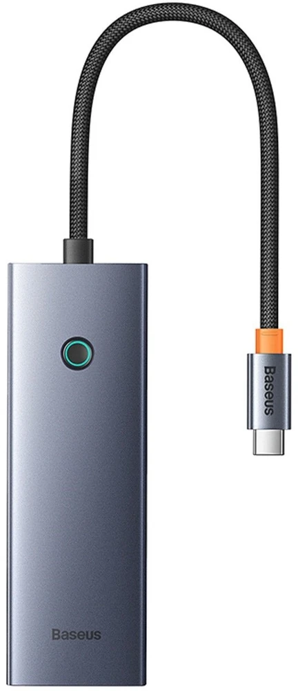 Hub Baseus UltraJoy Series Lite 4 prievadų (C tipo iki USB3.0*4+Type-C 5V) (pilka)