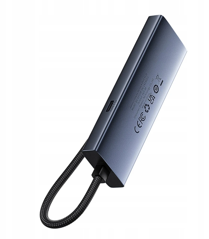Hub Baseus UltraJoy Series Lite 4 prievadų (C tipo iki USB3.0*4+Type-C 5V) (pilka)
