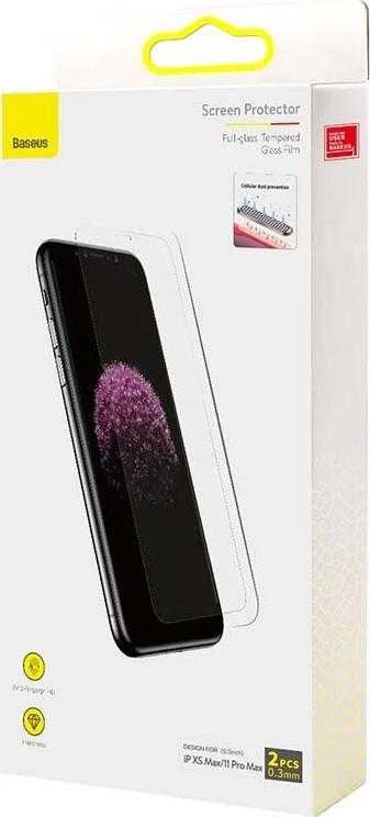 Baseus 0.3mm Grūdintas apsauginis stikliukas Film skirtas iPhone XS Max/11 Pro Max 6.5 - 2vnt