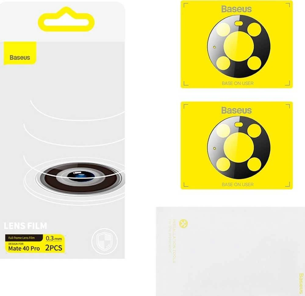Baseus Huawei Mate 40 Pro apsauginė plėvelė kamerai 0.3mm (2pcs) transparent + cleaning kit (SGQK000502)