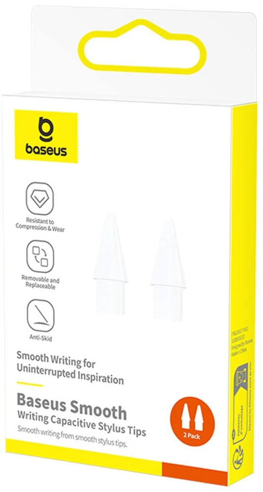 Baseus Smooth Writing atsarginiai antgaliai talpiniam rašikliui, 2 vnt. – balti