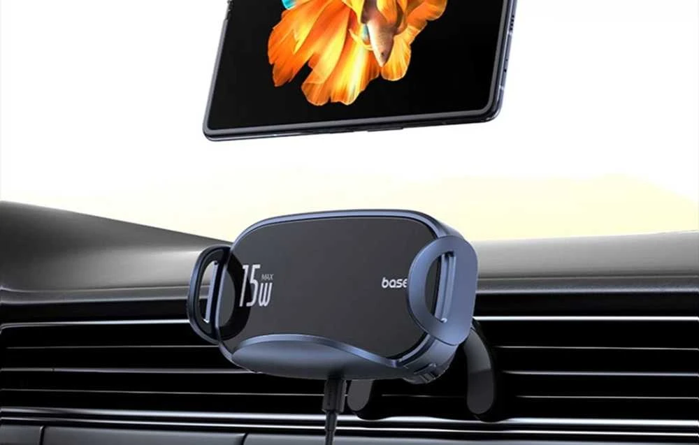 Automobilinis laikiklis su indukciniu įkrovikliu Baseus LightChaser (juodas)
