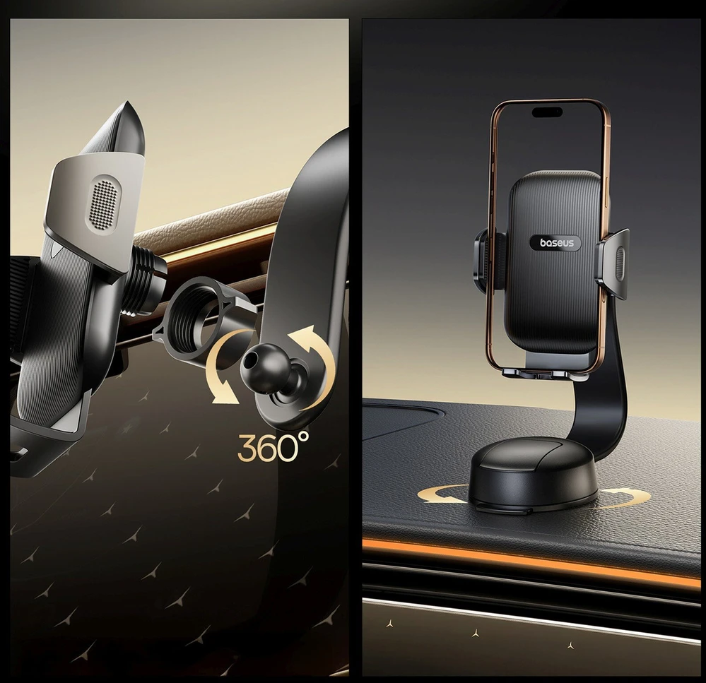Baseus Automobilinis laikiklis telefonams su siurbtuku PrimeTrip C03 Air, juodas