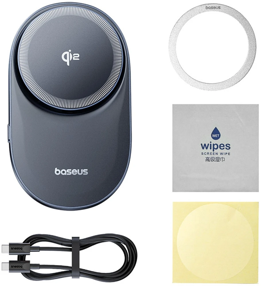 „Baseus PrimeTrip VC1 Pro“ su Qi2 indukciniu įkrovikliu oro išleidimo angai - juoda