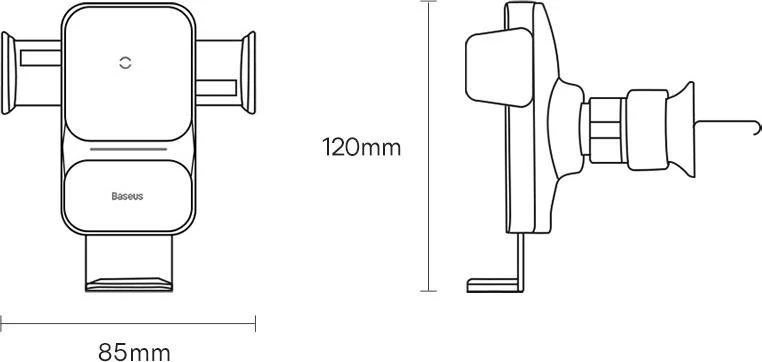 Baseus Automobilinis laikiklis 4.7-7.5" ekranų telefonams su belaidžiu Qi įkrovimu 15W, IR jutikliu